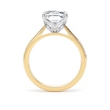 Goldsmiths 18ct Yellow Gold and Platinum 5.00cttw Radiant Cut Lab Grown Diamond Solitaire Engagement Ring - Ring Size F.5