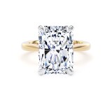 Goldsmiths 18ct Yellow Gold and Platinum 7.00cttw Radiant Cut Lab Grown Diamond Solitaire Engagement Ring - Ring Size J.5