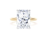 Goldsmiths 18ct Yellow Gold and Platinum 7.00cttw Radiant Cut Lab Grown Diamond Solitaire Engagement Ring - Ring Size J.5