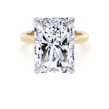 Goldsmiths 18ct Yellow Gold and Platinum 10.00cttw Radiant Cut Lab Grown Diamond Solitaire Engagement Ring - Ring Size I