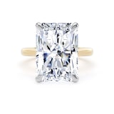 Goldsmiths 18ct Yellow Gold and Platinum 10.00cttw Radiant Cut Lab Grown Diamond Solitaire Engagement Ring - Ring Size I