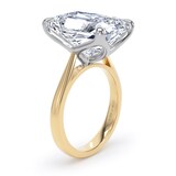Goldsmiths 18ct Yellow Gold and Platinum 10.00cttw Radiant Cut Lab Grown Diamond Solitaire Engagement Ring - Ring Size I