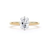 Goldsmiths 18ct Yellow Gold and Platinum 1.50cttw Compass Set Radiant Cut Lab Grown Diamond Solitaire Engagement Ring - Ring Size F