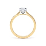 Goldsmiths 18ct Yellow Gold and Platinum 1.50cttw Compass Set Radiant Cut Lab Grown Diamond Solitaire Engagement Ring - Ring Size F