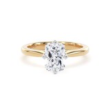 Goldsmiths 18ct Yellow Gold and Platinum 2.00cttw Compass Set Radiant Cut Lab Grown Diamond Solitaire Engagement Ring - Ring Size K.5