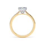 Goldsmiths 18ct Yellow Gold and Platinum 2.00cttw Compass Set Radiant Cut Lab Grown Diamond Solitaire Engagement Ring - Ring Size K.5