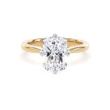 Goldsmiths 18ct Yellow Gold and Platinum 3.00cttw Compass Set Radiant Cut Lab Grown Diamond Solitaire Engagement Ring - Ring Size T.5