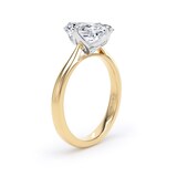 Goldsmiths 18ct Yellow Gold and Platinum 3.00cttw Compass Set Radiant Cut Lab Grown Diamond Solitaire Engagement Ring - Ring Size T.5