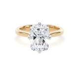 Goldsmiths 18ct Yellow Gold and Platinum 4.00cttw Compass Set Radiant Cut Lab Grown Diamond Solitaire Engagement Ring - Ring Size N.5