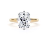 Goldsmiths 18ct Yellow Gold and Platinum 4.00cttw Compass Set Radiant Cut Lab Grown Diamond Solitaire Engagement Ring - Ring Size N.5