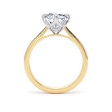 Goldsmiths 18ct Yellow Gold and Platinum 4.00cttw Compass Set Radiant Cut Lab Grown Diamond Solitaire Engagement Ring - Ring Size N.5