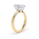 Goldsmiths 18ct Yellow Gold and Platinum 4.00cttw Compass Set Radiant Cut Lab Grown Diamond Solitaire Engagement Ring - Ring Size N.5