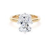 Goldsmiths 18ct Yellow Gold and Platinum 5.00cttw Compass Set Radiant Cut Lab Grown Diamond Solitaire Engagement Ring - Ring Size R.5