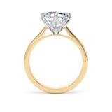 Goldsmiths 18ct Yellow Gold and Platinum 5.00cttw Compass Set Radiant Cut Lab Grown Diamond Solitaire Engagement Ring - Ring Size R.5