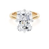 Goldsmiths 18ct Yellow Gold and Platinum 7.00cttw Compass Set Radiant Cut Lab Grown Diamond Solitaire Engagement Ring - Ring Size U.5