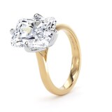 Goldsmiths 18ct Yellow Gold and Platinum 7.00cttw Compass Set Radiant Cut Lab Grown Diamond Solitaire Engagement Ring - Ring Size U.5