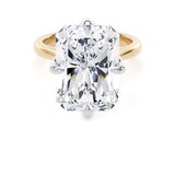 Goldsmiths 18ct Yellow Gold and Platinum 10.00cttw Compass Set Radiant Cut Lab Grown Diamond Solitaire Engagement Ring - Ring Size J.5