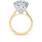 Goldsmiths 18ct Yellow Gold and Platinum 10.00cttw Compass Set Radiant Cut Lab Grown Diamond Solitaire Engagement Ring - Ring Size J.5