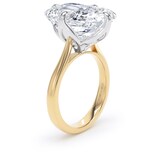 Goldsmiths 18ct Yellow Gold and Platinum 10.00cttw Compass Set Radiant Cut Lab Grown Diamond Solitaire Engagement Ring - Ring Size J.5