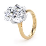 Goldsmiths 18ct Yellow Gold and Platinum 10.00cttw Compass Set Radiant Cut Lab Grown Diamond Solitaire Engagement Ring - Ring Size J.5