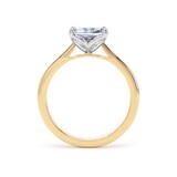 Goldsmiths 18ct Yellow Gold and Platinum 1.50cttw East-West Radiant Cut Lab Grown Diamond Solitaire Engagement Ring - Ring Size I