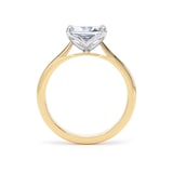 Goldsmiths 18ct Yellow Gold and Platinum 2.00cttw East-West Radiant Cut Lab Grown Diamond Solitaire Engagement Ring - Ring Size L
