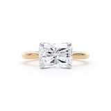 Goldsmiths 18ct Yellow Gold and Platinum 3.00cttw East-West Radiant Cut Lab Grown Diamond Solitaire Engagement Ring - Ring Size M