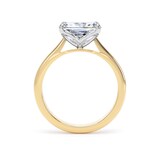 Goldsmiths 18ct Yellow Gold and Platinum 3.00cttw East-West Radiant Cut Lab Grown Diamond Solitaire Engagement Ring - Ring Size M