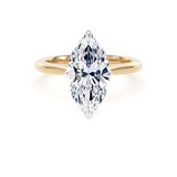 Goldsmiths 18ct Yellow Gold and Platinum 3.00cttw Marquise Cut Lab Grown Diamond Solitaire Engagement Ring - Ring Size I