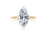 Goldsmiths 18ct Yellow Gold and Platinum 3.00cttw Marquise Cut Lab Grown Diamond Solitaire Engagement Ring - Ring Size I