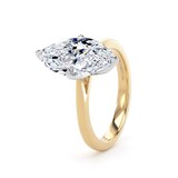 Goldsmiths 18ct Yellow Gold and Platinum 3.00cttw Marquise Cut Lab Grown Diamond Solitaire Engagement Ring - Ring Size I