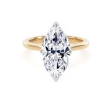 Goldsmiths 18ct Yellow Gold and Platinum 4.00cttw Marquise Cut Lab Grown Diamond Solitaire Engagement Ring - Ring Size L