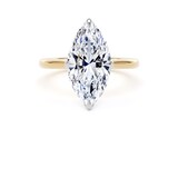 Goldsmiths 18ct Yellow Gold and Platinum 4.00cttw Marquise Cut Lab Grown Diamond Solitaire Engagement Ring - Ring Size L