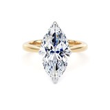Goldsmiths 18ct Yellow Gold and Platinum 5.00cttw Marquise Cut Lab Grown Diamond Solitaire Engagement Ring - Ring Size K