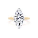 Goldsmiths 18ct Yellow Gold and Platinum 5.00cttw Marquise Cut Lab Grown Diamond Solitaire Engagement Ring - Ring Size K