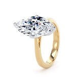 Goldsmiths 18ct Yellow Gold and Platinum 5.00cttw Marquise Cut Lab Grown Diamond Solitaire Engagement Ring - Ring Size K