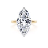 Goldsmiths 18ct Yellow Gold and Platinum 7.00cttw Marquise Cut Lab Grown Diamond Solitaire Engagement Ring - Ring Size Q