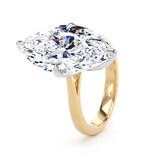 Goldsmiths 18ct Yellow Gold and Platinum 7.00cttw Marquise Cut Lab Grown Diamond Solitaire Engagement Ring - Ring Size Q