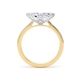 Goldsmiths 18ct Yellow Gold and Platinum 1.50cttw East-West Marquise Cut Lab Grown Diamond Solitaire Engagement Ring - Ring Size N