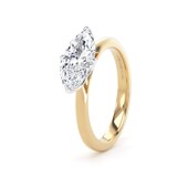 Goldsmiths 18ct Yellow Gold and Platinum 1.50cttw East-West Marquise Cut Lab Grown Diamond Solitaire Engagement Ring - Ring Size N