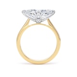 Goldsmiths 18ct Yellow Gold and Platinum 3.00cttw East-West Marquise Cut Lab Grown Diamond Solitaire Engagement Ring - Ring Size P