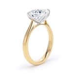Goldsmiths 18ct Yellow Gold and Platinum 3.00cttw East-West Marquise Cut Lab Grown Diamond Solitaire Engagement Ring - Ring Size P
