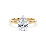 Goldsmiths 18ct Yellow Gold and Platinum 1.50cttw Pear Cut Lab Grown Diamond Solitaire Engagement Ring - Ring Size G