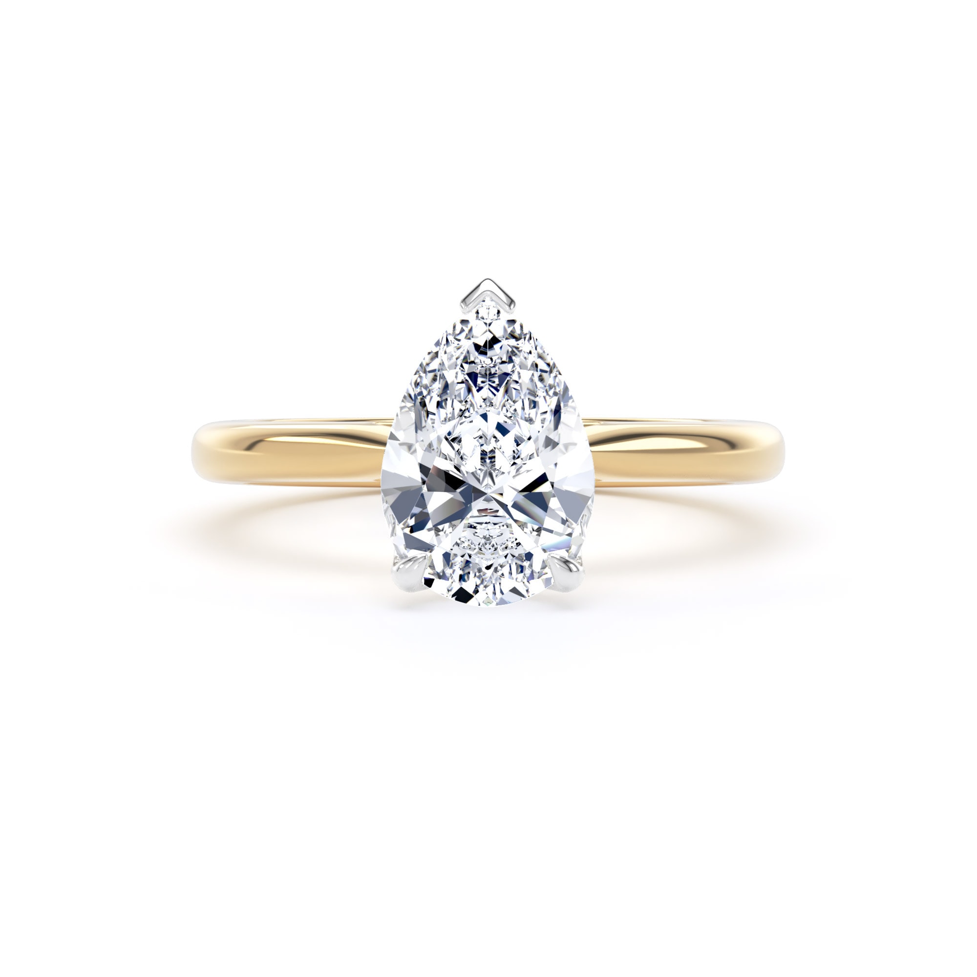 Goldsmiths 18ct Yellow Gold and Platinum 1.50cttw Pear Cut Lab Grown Diamond Solitaire Engagement Ring - Ring Size I.5 Goldsmiths 18ct Yellow Gold and Platinum 1.50cttw Pear Cut Lab Grown Diamond Solitaire Engagement Ring - Ring Size I.5
