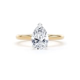 Goldsmiths 18ct Yellow Gold and Platinum 1.50cttw Pear Cut Lab Grown Diamond Solitaire Engagement Ring - Ring Size G