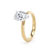 Goldsmiths 18ct Yellow Gold and Platinum 1.50cttw Pear Cut Lab Grown Diamond Solitaire Engagement Ring - Ring Size G