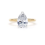 Goldsmiths 18ct Yellow Gold and Platinum 2.00cttw Pear Cut Lab Grown Diamond Solitaire Engagement Ring - Ring Size K.5
