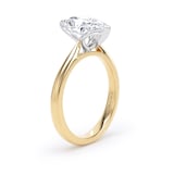 Goldsmiths 18ct Yellow Gold and Platinum 2.00cttw Pear Cut Lab Grown Diamond Solitaire Engagement Ring - Ring Size K.5