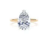 Goldsmiths 18ct Yellow Gold and Platinum 3.00cttw Pear Cut Lab Grown Diamond Solitaire Engagement Ring - Ring Size F