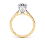 Goldsmiths 18ct Yellow Gold and Platinum 3.00cttw Pear Cut Lab Grown Diamond Solitaire Engagement Ring - Ring Size F